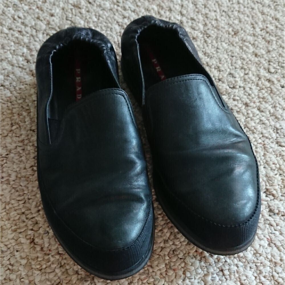 Prada men leather Saint Tropez slip on sneakers size 7